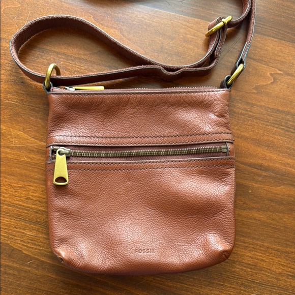 Fossil Handbags - Fossil Brown Leather Crossbody Bag